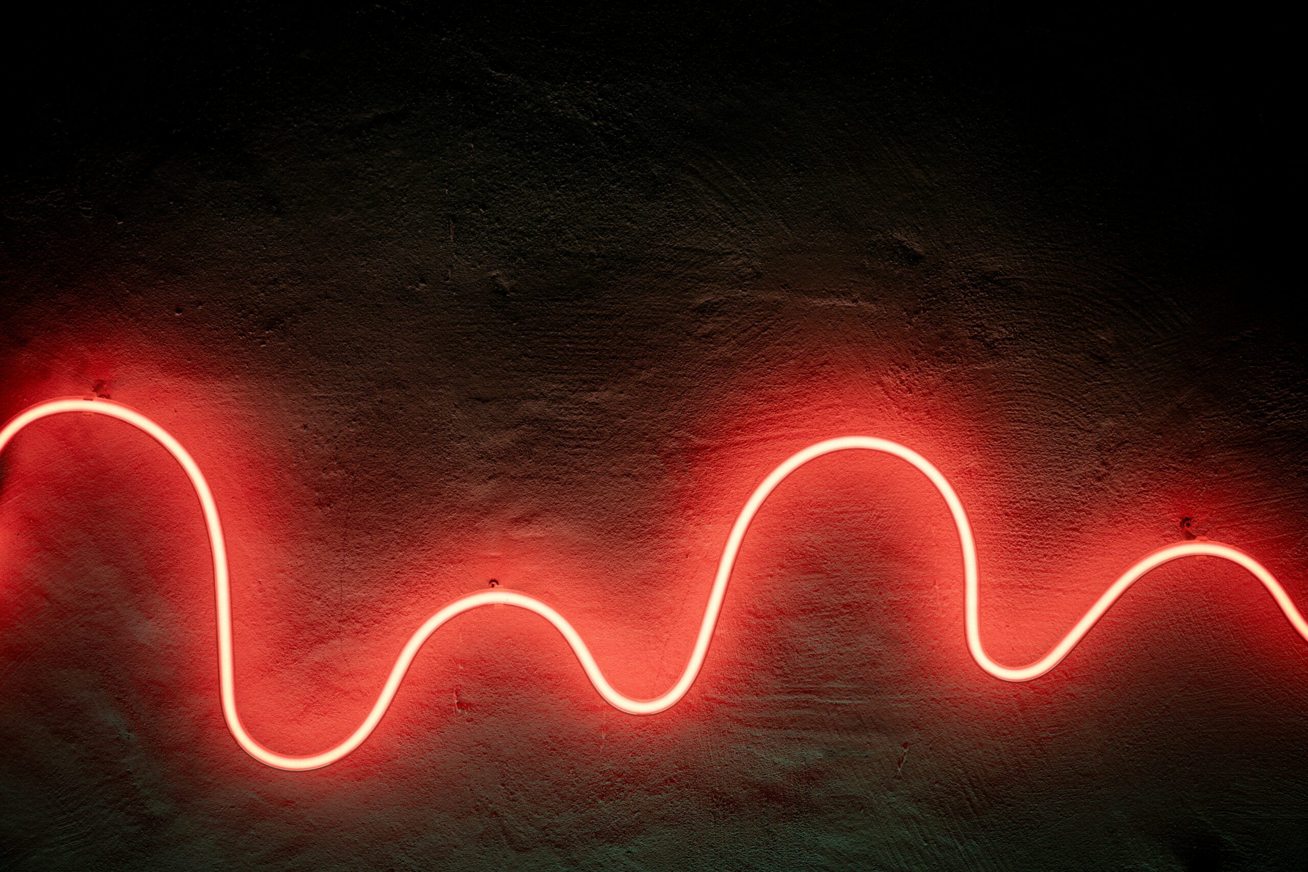 Frequency with red neon glowing lights